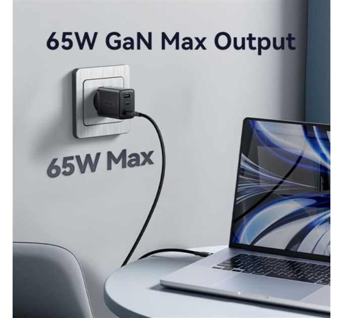 Vention Сетевое зарядное устройство Vention GaN III PD 65W QC3.0 5A White (FERW0-EU)
