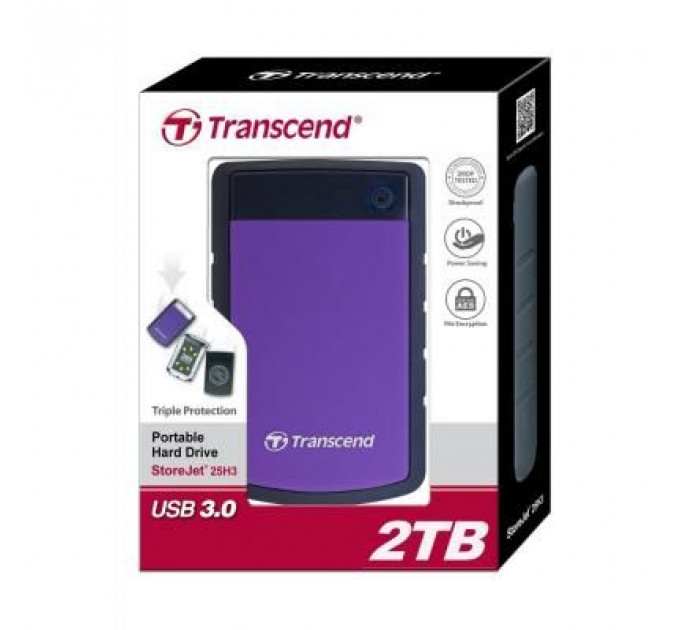 Зовнішній жорсткий диск 2.5" 2TB Transcend (TS2TSJ25H3P)