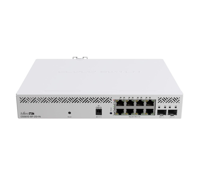 Mikrotik Комутатор MikroTik CSS610-8P-2S+IN (8xGE PoE, 2xSFP+, max PoE 140W, SwOS)