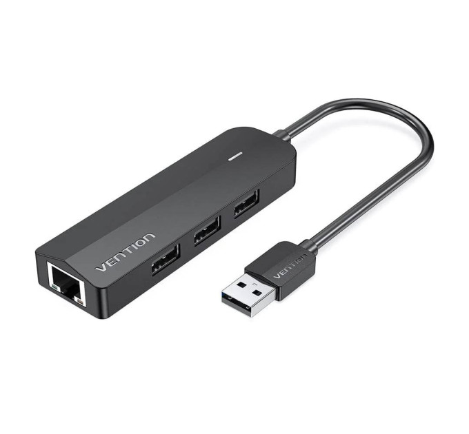 Vention Концентратор Vention USB 2.0 to 3хUSB 2.0 + RJ45 100M Ethernet (CHPBB)