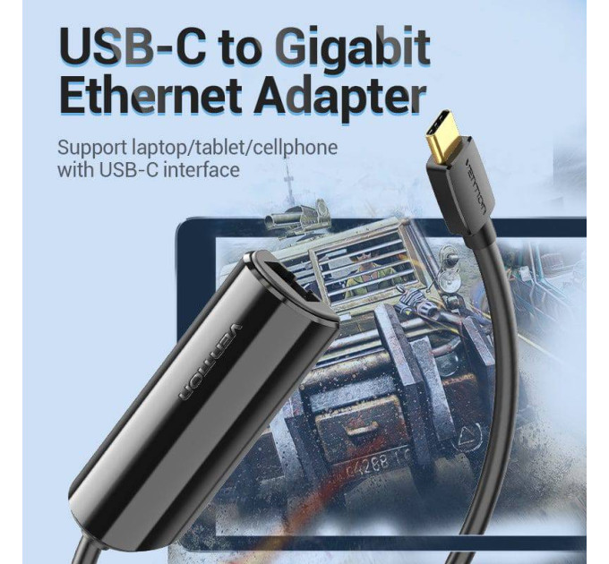 Vention Перехідник USB3.1 Type-C to Ethernet RJ45 1000 Mb Gigabit Vention (CFBBB)