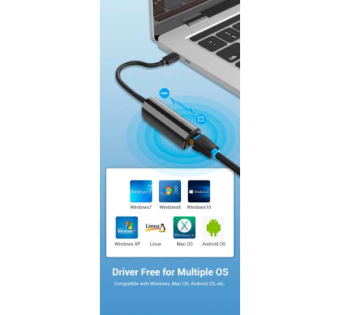 Vention Перехідник USB3.1 Type-C to Ethernet RJ45 1000 Mb Gigabit Vention (CFBBB)