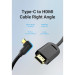 Vention Кабель мультимедійний USB-C 3.1 to HDMI 1.5m 90° 4K 60 Гц PVC Black Vention (CGVBG)