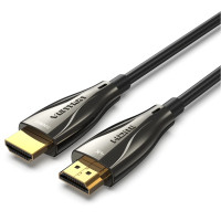Кабель мультимедійний HDMI to HDMI 30.0m V2.0 Optical 4K 60Hz 18Gbps Dolby 7.1 PVC Black Zinc Alloy Vention (ALABT)