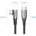 Vention Дата кабель USB-C to USB-C 0.5m USB2.0 60W (20V/3A) angle 90° Gray Aluminum Alloy Vention (TRAHD)