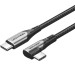 Vention Дата кабель USB-C to USB-C 0.5m USB2.0 60W (20V/3A) angle 90° Gray Aluminum Alloy Vention (TRAHD)