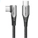 Vention Дата кабель USB-C to USB-C 0.5m USB2.0 60W (20V/3A) angle 90° Gray Aluminum Alloy Vention (TRAHD)