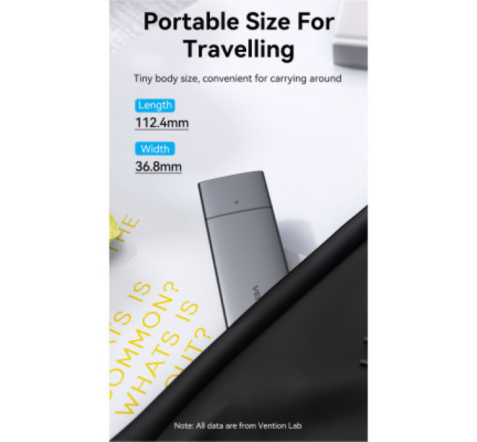 Vention Кишеня зовнішня Vention SSD M.2 (NVME) M-key USB Type-C 3.2 gray (KPGH0)