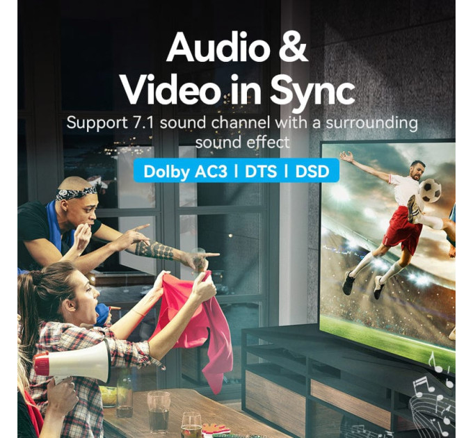 Vention Адаптер HDMI via UTP up to 60m w/Power adapter(RX/TX) V1.4 1080p 60Hz 3D DD7.1 Vention (AKGH0-EU)