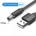 Vention Кабель Vention USB - DC (M/M), 5.5 мм, 0.5 м, Black (CEYBD)