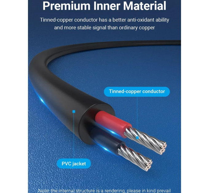 Vention Кабель Vention USB - DC (M/M), 5.5 мм, 1 м, Black (CEYBF)