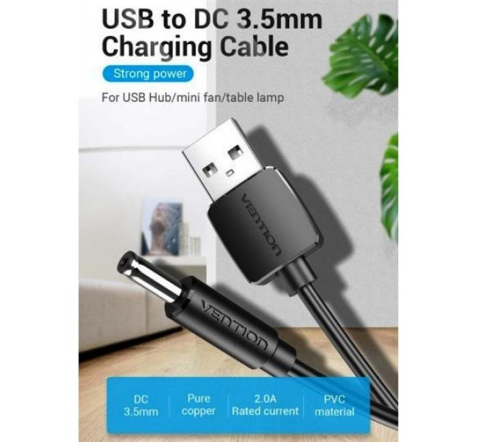 Vention Кабель Vention USB - DC 3.5 мм (M/M), 1.5 м, Black (CEXBG)