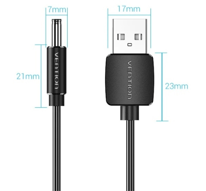 Vention Кабель Vention USB - DC 3.5 мм (M/M), 1.5 м, Black (CEXBG)
