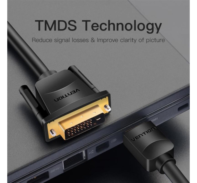 Vention Кабель Vention DVI - HDMI V 1.4 (M/M), 5 м, Black (ABFBJ)