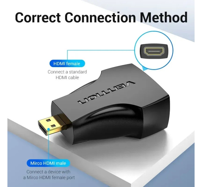 Vention Адаптер Vention HDMI - micro-HDMI (F/M), Black (AITB0)