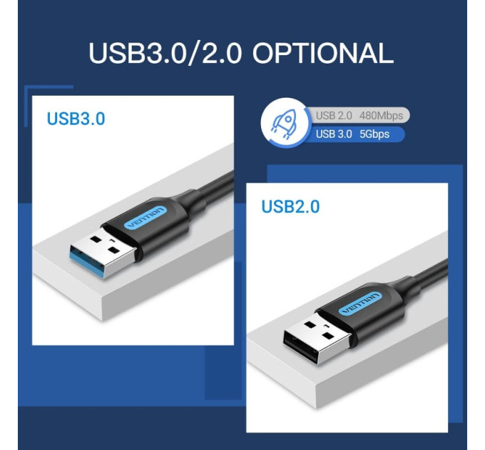 Vention Кабель Vention USB - USB V 3.0 (M/M), 1 м, Black (CONBF)