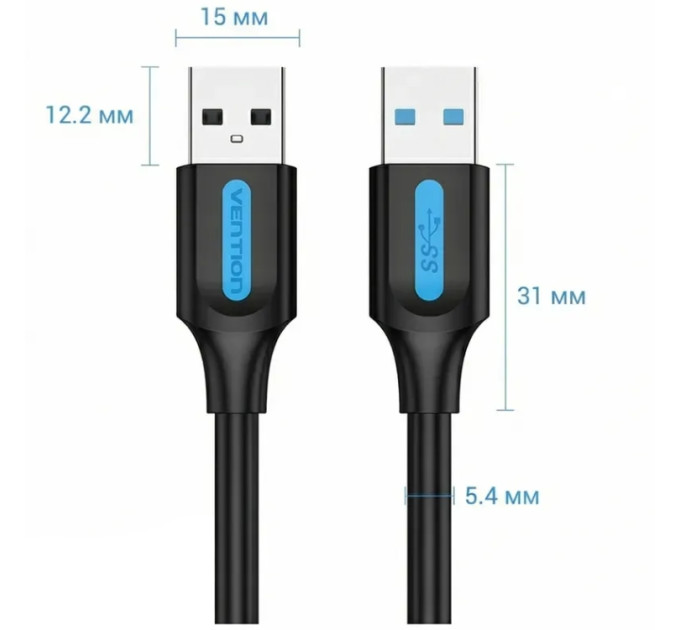 Vention Кабель Vention USB - USB V 3.0 (M/M), 1 м, Black (CONBF)