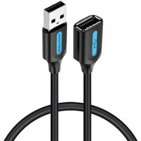 Дата кабель USB 2.0 AM/AF 1.5m black Vention (CBIBG)
