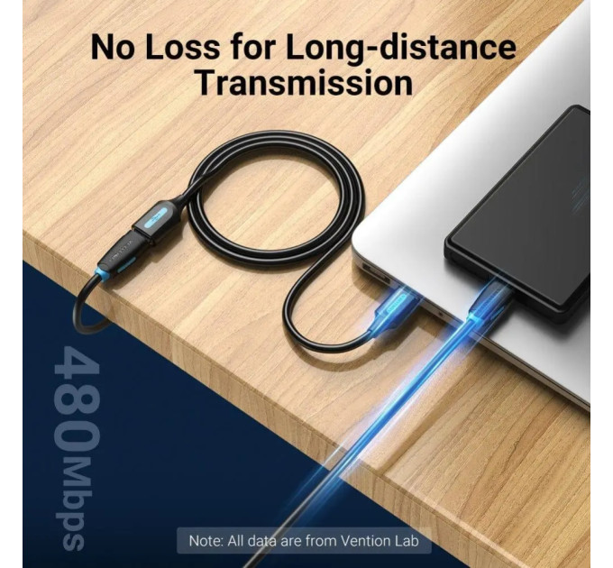 Vention Дата кабель USB 2.0 AM/AF 1.5m black Vention (CBIBG)