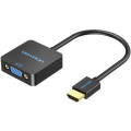 Vention Перехідник HDMI M to VGA F 1080P 60Hz 3,5mm Audio Micro USB (F) powered Vention (ACRBB)