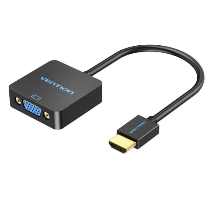 Vention Перехідник HDMI M to VGA F 1080P 60Hz 3,5mm Audio Micro USB (F) powered Vention (ACRBB)