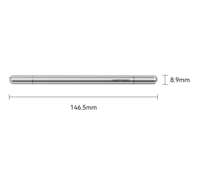 Vention Стилус - ручка для ємнісних екранів 2-в-1 Stylus Pen Gray Aluminum Alloy Type Vention