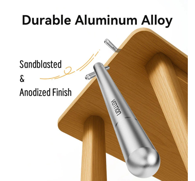 Vention Стилус - ручка для ємнісних екранів 2-в-1 Stylus Pen Gray Aluminum Alloy Type Vention