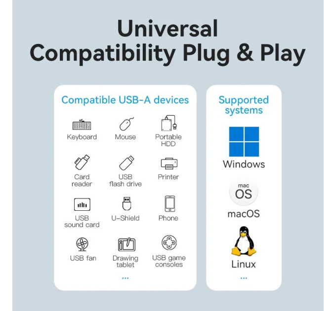 Vention Хаб USB 3.0 -> 4xUSB-A 3.0, 5Gbps,  Black Vention