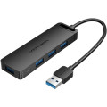 Vention Хаб USB 3.0 -> 4xUSB-A 3.0, 5Gbps,  Black Vention