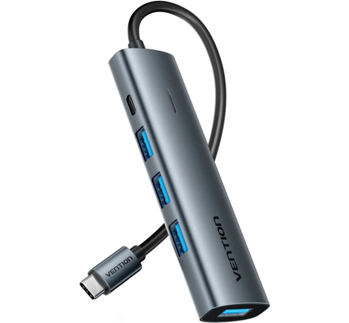 Vention Хаб USB 3.0 Type-C -> 4xUSB 3.0/1xUSB-C, 5Gbps, Black Vention