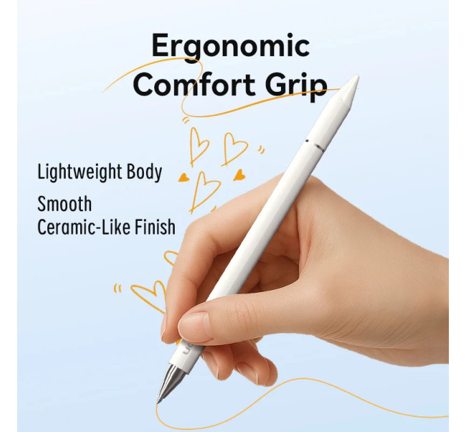 Vention Стилус - ручка для ємнісних екранів 3-в-1 Magnetic Stylus Pen White Aluminum Alloy Type Vention