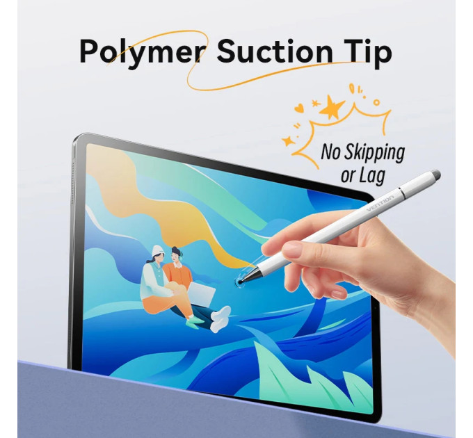 Vention Стилус - ручка для ємнісних екранів 3-в-1 Magnetic Stylus Pen White Aluminum Alloy Type Vention