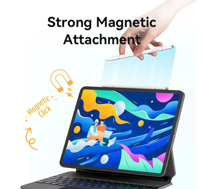 Vention Стилус - ручка для ємнісних екранів 3-в-1 Magnetic Stylus Pen White Aluminum Alloy Type Vention