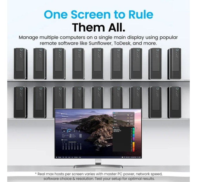 Vention Перехідник - емулятор DisplayPort M  4K 17Гц, Aluminium alloy, голубий, Vention