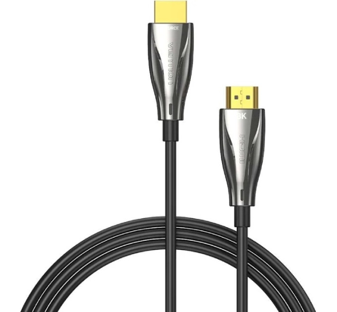 Vention Кабель HDMI M - M, 10.0м, V2.1, Optical 8K 60Гц 48Gbps Dolby 7.1 TPE Black Zinc Alloy Vention