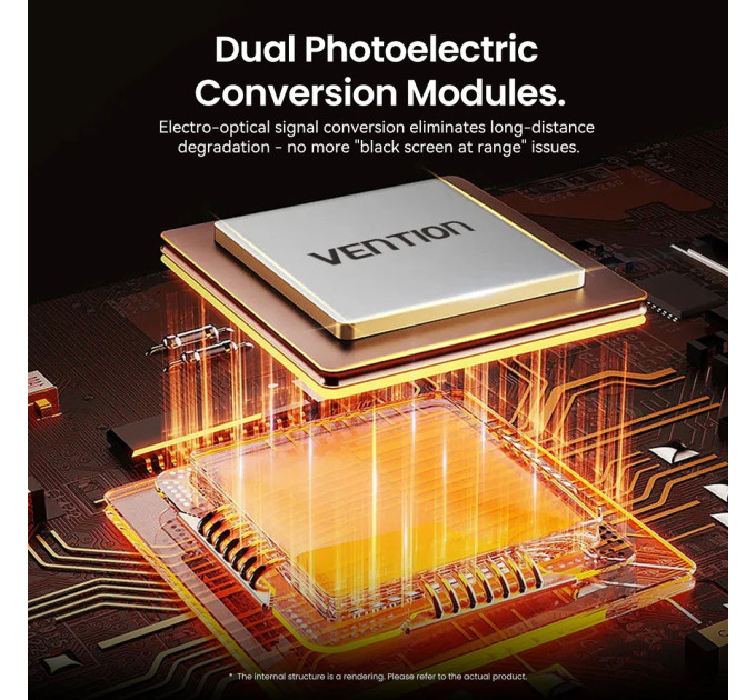 Vention Кабель HDMI M - M, 30.0м, V2.1, Optical 8K 60Гц 48Gbps Aluminum Alloy, сірий Vention