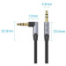 Vention Кабель AUX Audio TRS M/M, кут 90°, 1.0м сірий, Aluminum Alloy Vention