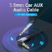 Vention Кабель AUX Audio TRS M/M, кут 90°, 2.0м, сірий, Aluminum Alloy Vention