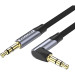 Vention Кабель AUX Audio TRS M/M, кут 90°, 5.0м, сірий, Aluminum Alloy Vention