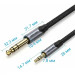 Vention Кабель AUX Audio TRS M-M 3.5мм-6,35мм, 1.5м, сірий, Aluminum Alloy, Vention