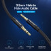 Vention Кабель AUX Audio TRS M/M, 0.5м, чорний, обплетення, Vention