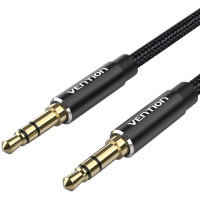 Кабель AUX Audio TRS M/M, 2.0м, сірий, обплетення, Vention
