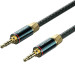 Vention Кабель AUX Audio TRS M/M, 0.5м, Silver-plated, Zinc alloy, обплетення, зелений, Vention