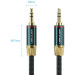 Vention Кабель AUX Audio TRS M/M, 1.5м, Silver-plated, Zinc alloy, обплетення, зелений,  Vention