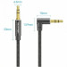 Vention Кабель AUX Audio TRS M/M, кут 90°, 1.5м, Nylon Braided, чорний, Vention
