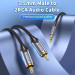 Vention Кабель AUX Audio TRS - RCAx2 M/M 3.0м, Gold-Plated, Aluminum alloy, чорний, Vention