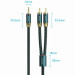 Vention Кабель AUX Audio HiFi TRS 3.5мм - RCAx2 M/M 1.0м, OFC Silver, Cotton braided, зелений, Vention