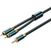 Vention Кабель AUX Audio HiFi TRS 3.5мм - RCAx2 M/M 3.0м, OFC Silver, Cotton braided, зелений, Vention