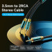 Vention Кабель AUX Audio HiFi TRS 3.5мм - RCAx2 M/M 3.0м, OFC Silver, Cotton braided, зелений, Vention
