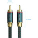Vention Кабель AUX coaxial HiFi RCA M/M 2.0м OFC Silver, Zinc alloy, зелений, Vention